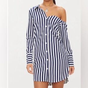 Striped off shoulder dress